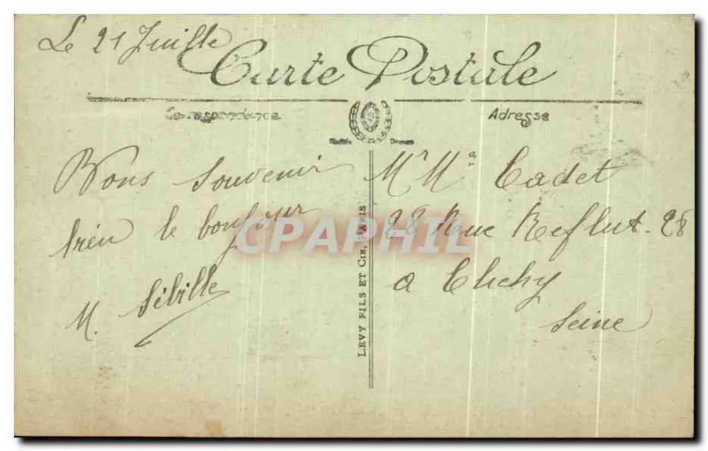 Dieppe — A ponte na hora da maré — LL. n° 232 - Verso