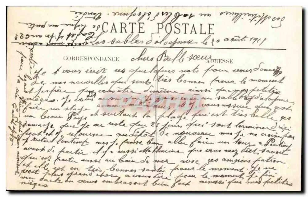 Les Sables-d'Olonne — L'Heure du Bain — Editor Limoisoun, n°53 - Verso