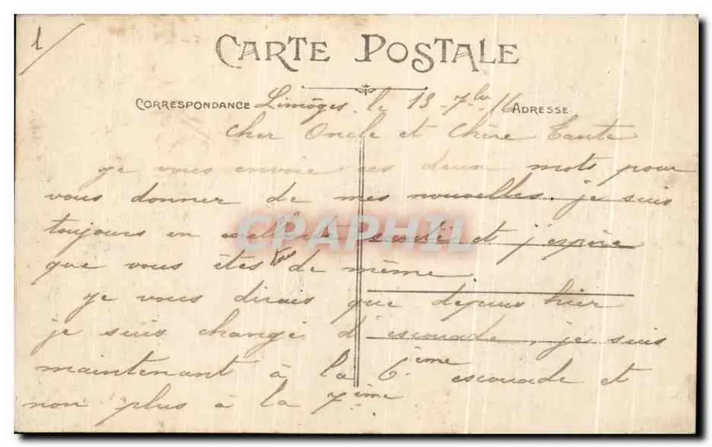 Limoges — Kasernen des 21. Chasseurs — R. Harari - Rückseite