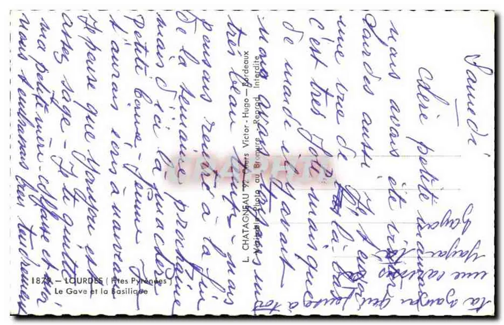 Lourdes (Pyrénées) — Basílica e Gave — Editor Elcé - Verso