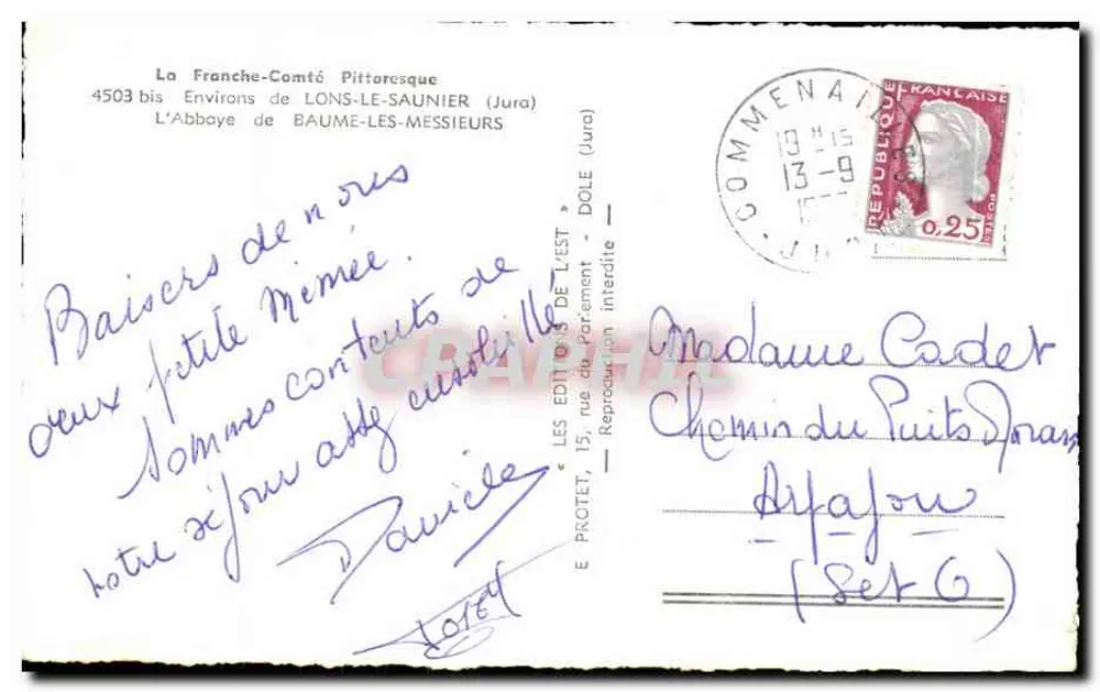 Baume-les-Messieurs — Blick auf das Dorf und die Klippe — Éditions de l'Est - Rückseite