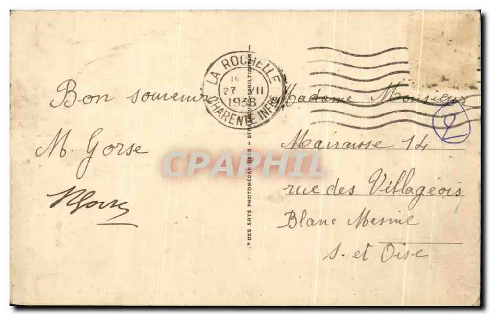 La Rochelle — Fischboote im Hafen und die Türme — Verlag A.R.B. n°34 - Rückseite