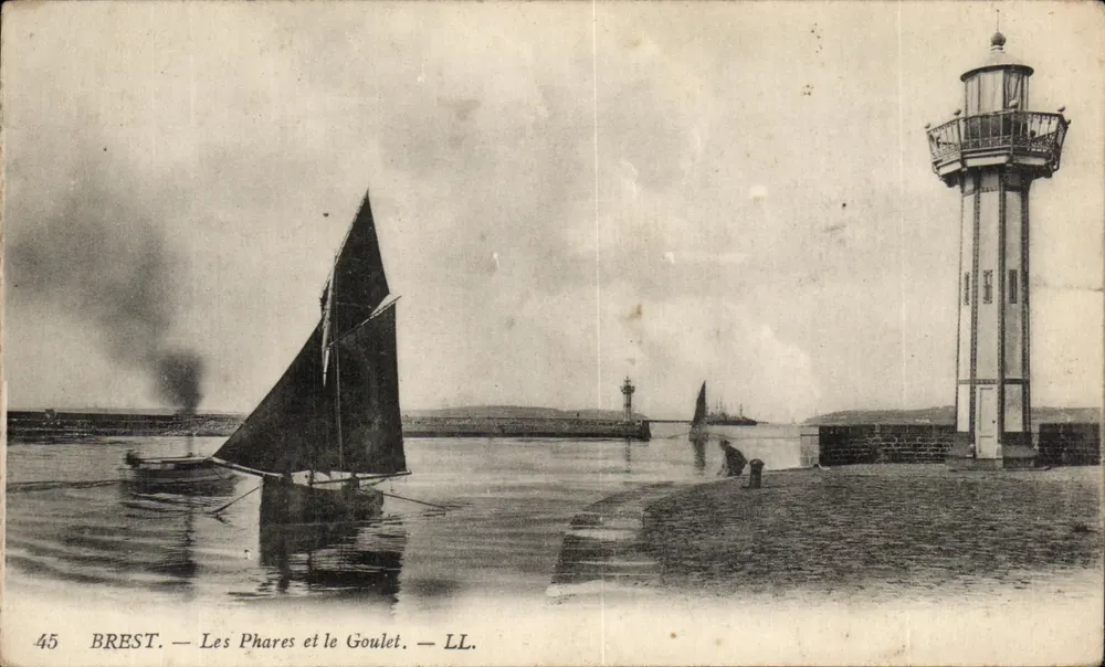 Brest — Los Faros y el Goulet — LL. — n°45 - Anverso