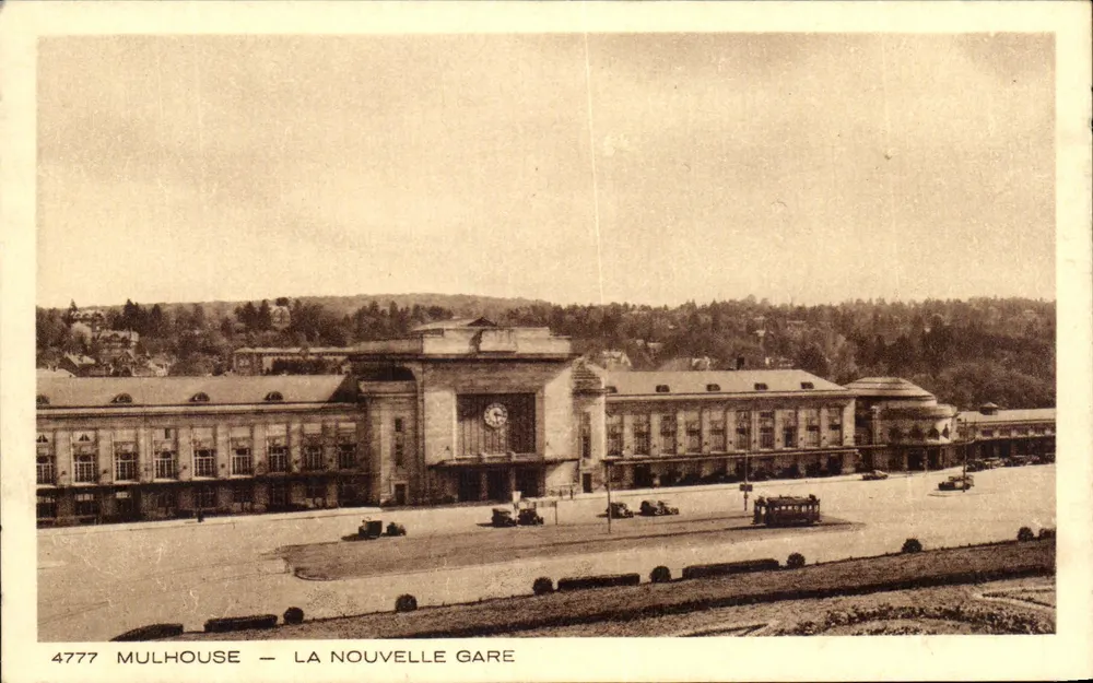 Mulhouse — A Nova Estação — edição Braun & Cie, Mulhouse-Dornach - Frente