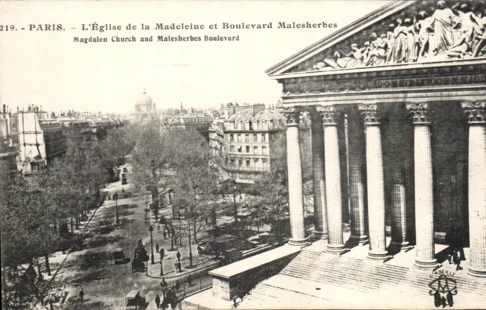 Paris - Die Kirche der Madeleine und der Boulevard Malesherbes — Verlag Cabeille, Nummer 219 - Vorderseite