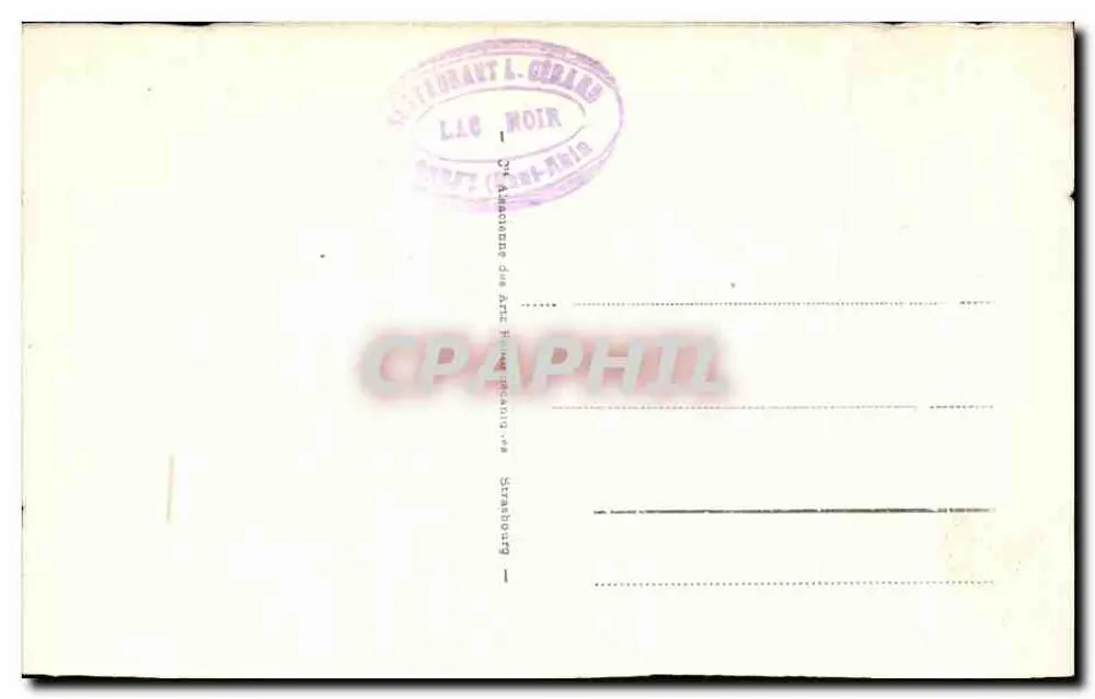 Altos-Vosges - No Lago Negro — editor L. Gerary, n° 169 - Verso