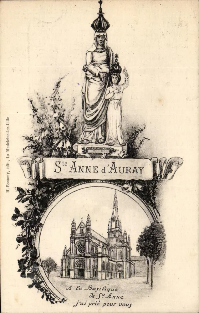 Estela de Sainte-Anne d'Auray — Basílica de Sainte-Anne — edição H. Bonamy, La Madeleine-les-Lille - Frente