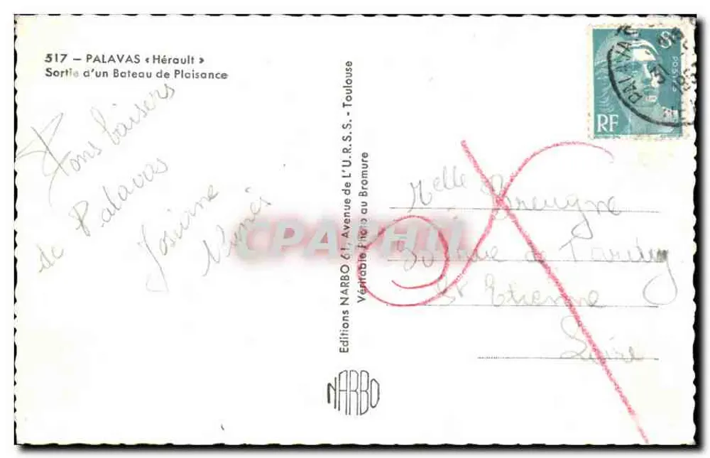 Palavas - Saída de um Barco de Praia — Éditions NARBO, Toulouse - Verso
