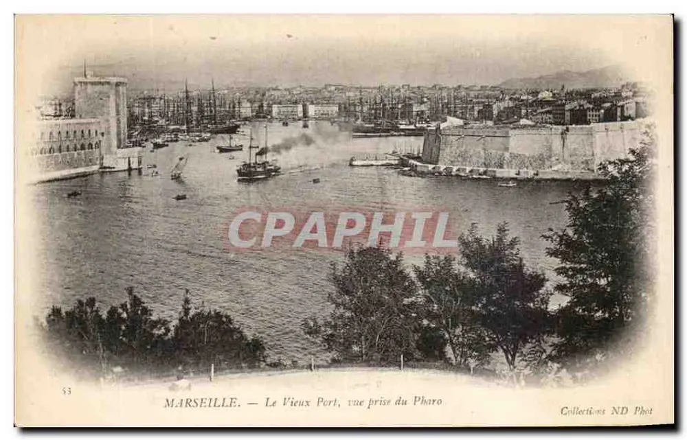 Marseille — Der alte Hafen, Ansicht vom Phare — Collections ND Phot - Vorderseite