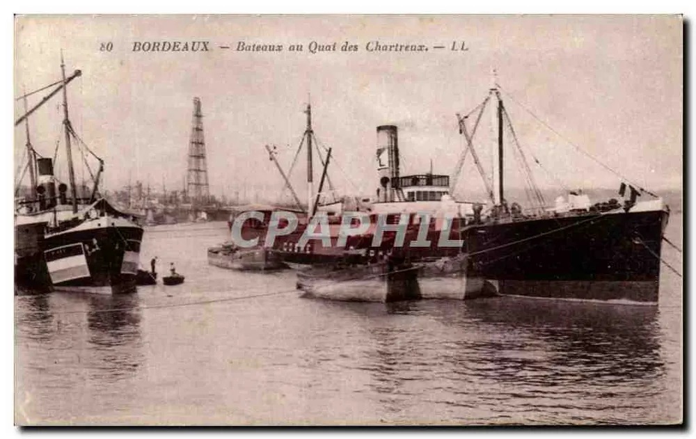 Bordeaux — Boote am Quai des Chartreux — L.L. - Vorderseite