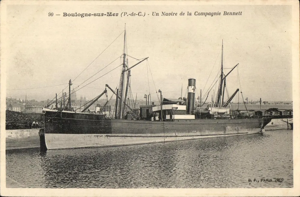 Boulogne-sur-Mer — Schiff der Bennett Company — B. F., Paris - Vorderseite