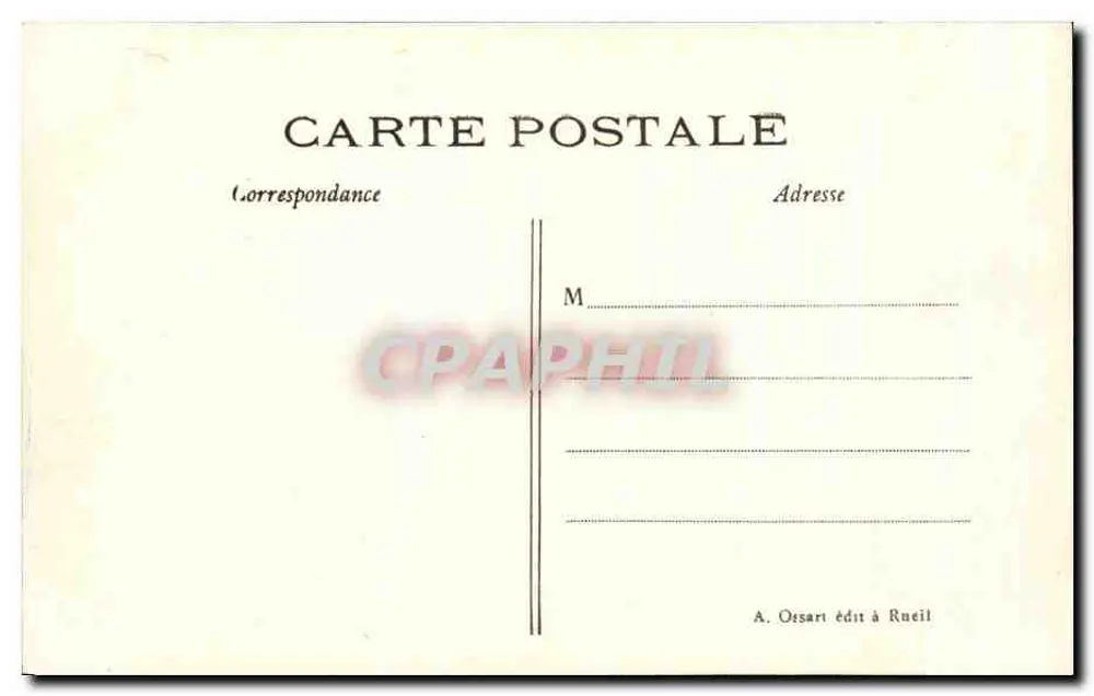 Rueil — Schloss Malmaison und die Kapelle — Verlag A. Ossari in Rueil - Rückseite