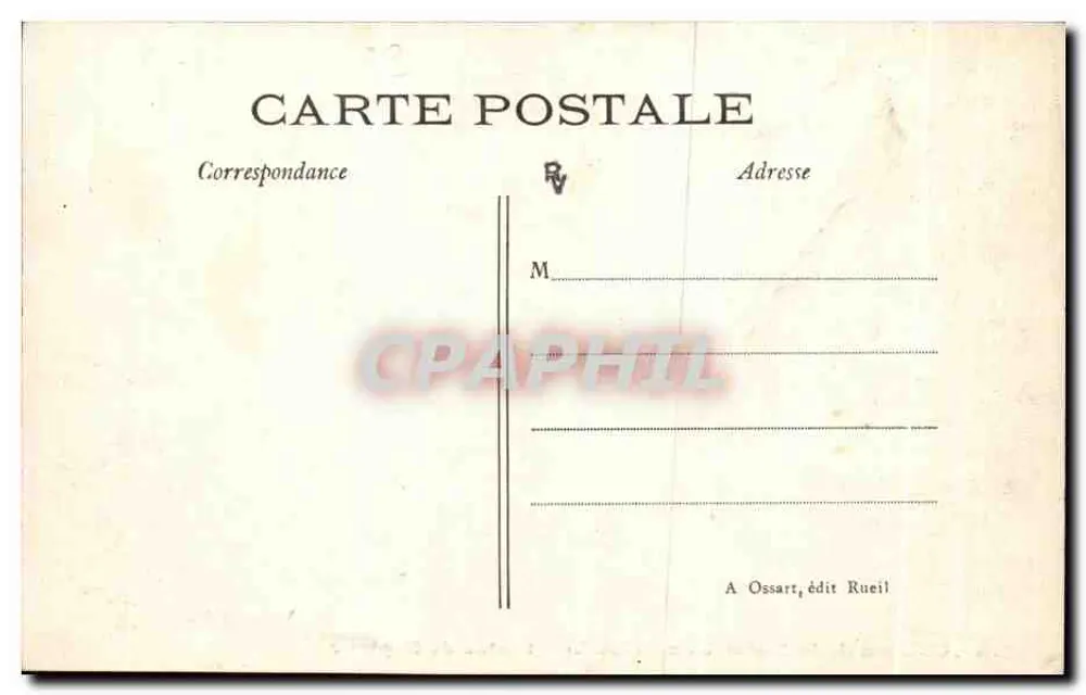 Castelo de La Malmaison (RUEIL) — Estátua de Netuno — A. Ossart, editor Rueil, n° 214 - Verso