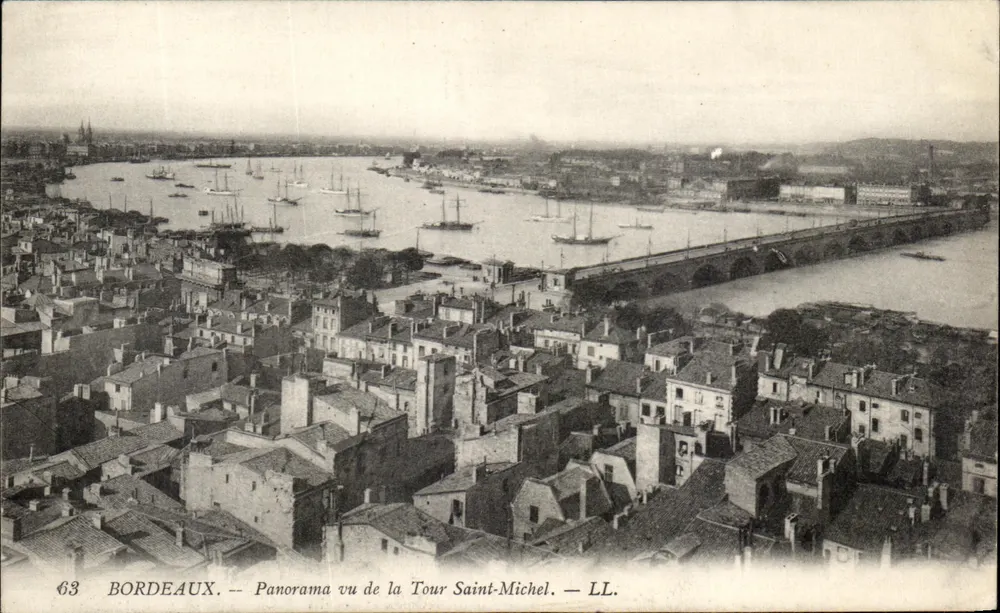 Bordeaux — Panorama von der Tour Saint-Michel — LL. — N° 63 - Vorderseite