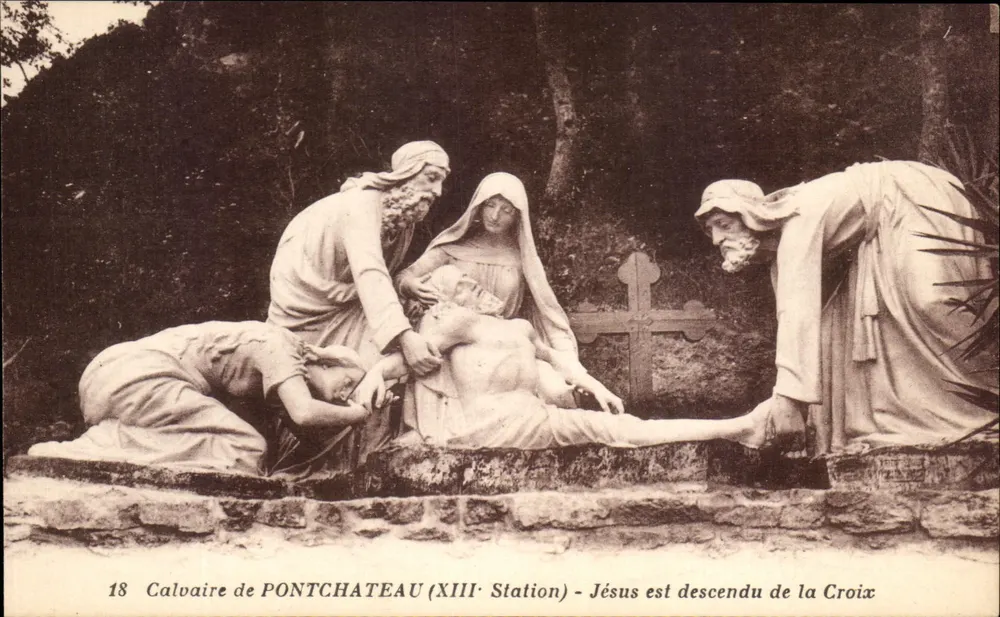 Calvarien von Pontchâteau (13. Station) - Jesus steigt von der Kreuz - J. Nozair, Verlag 18, Avenue du Coteau - Nantes - Vorderseite