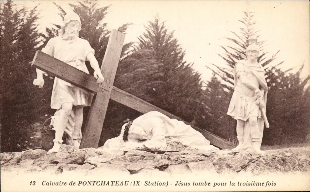 Kreuzgang von Pontchâteau (9. Station) — Jesus fällt zum dritten Mal — J. Nozaïre, Verlag - Vorderseite