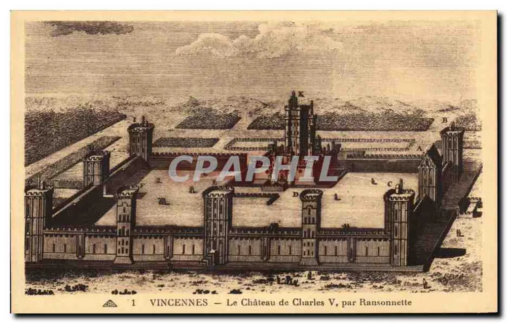Vincennes — O Castelo de Carlos V, por Ransonnette - Frente