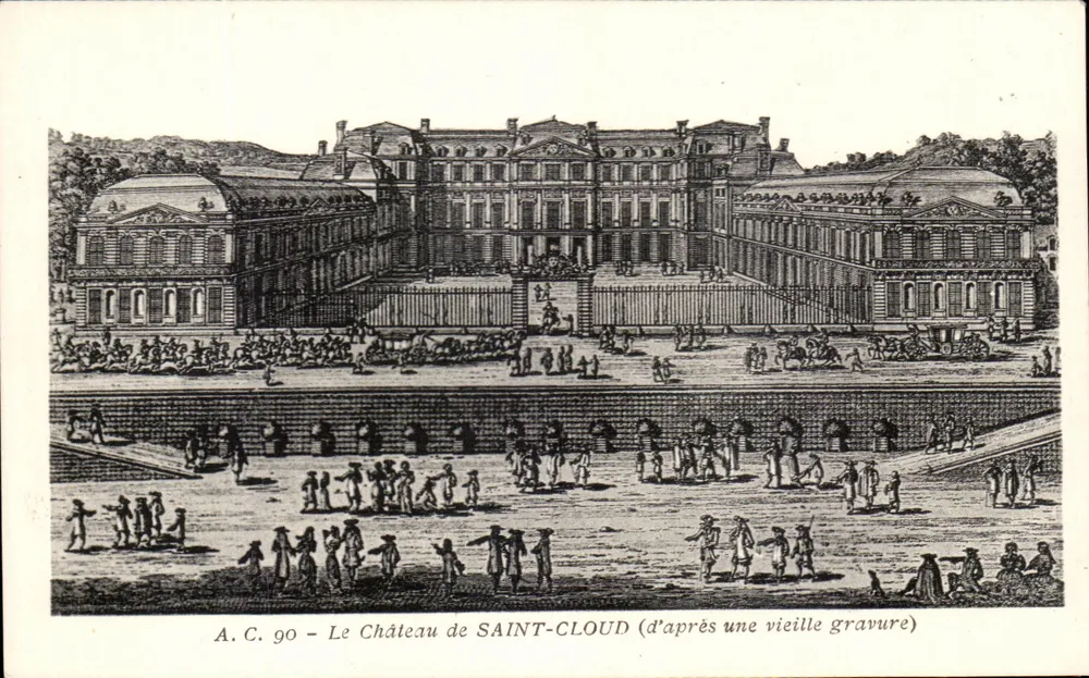 O Castelo de SAINT-LOUD — segundo uma antiga gravura — A.C. 90 — editor Abelle-Cartes Paris - Frente