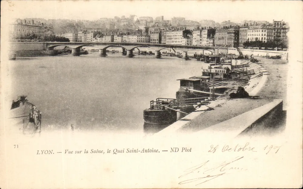LYON — Ansicht der Saône, Quai Saint-Antoine — ND Phot - Vorderseite