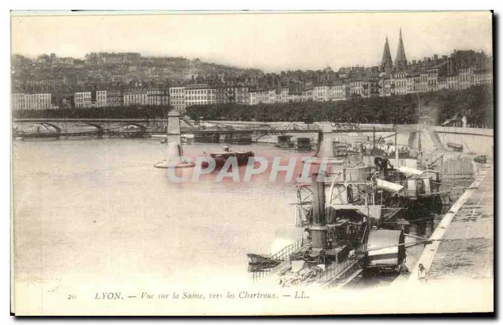 LYON — Vue sur la Saône, vers les Chartreux — LL. n° 20 - Vorderseite