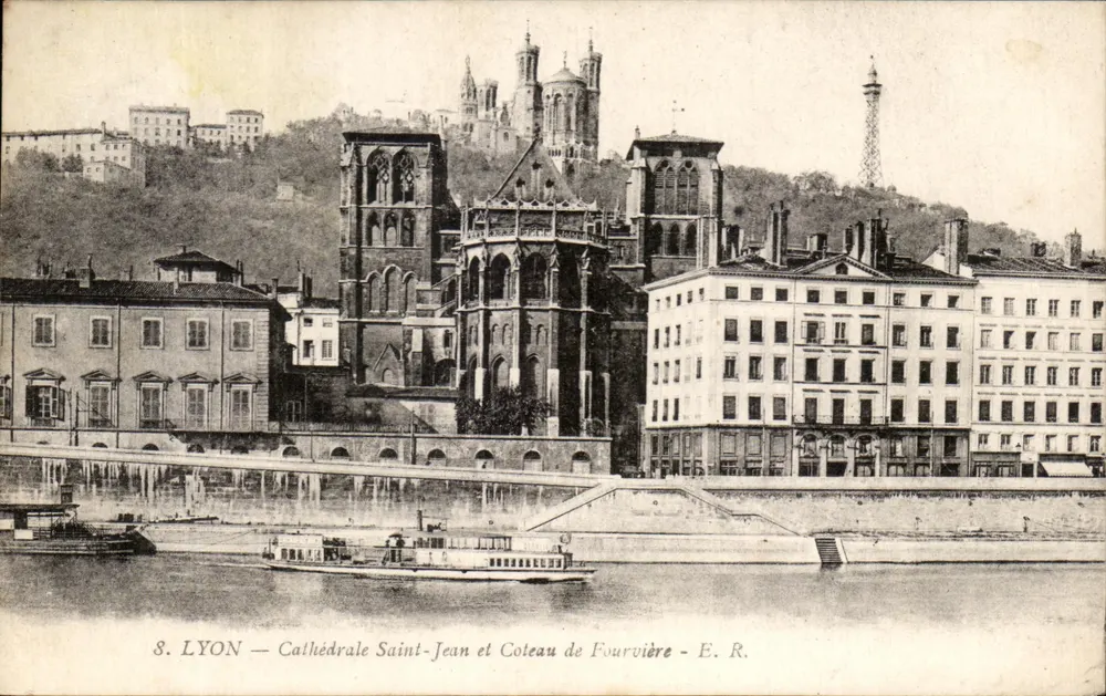 Lyon — Kathedrale Saint-Jean und Coteau de Fourvière — E. R. - Vorderseite