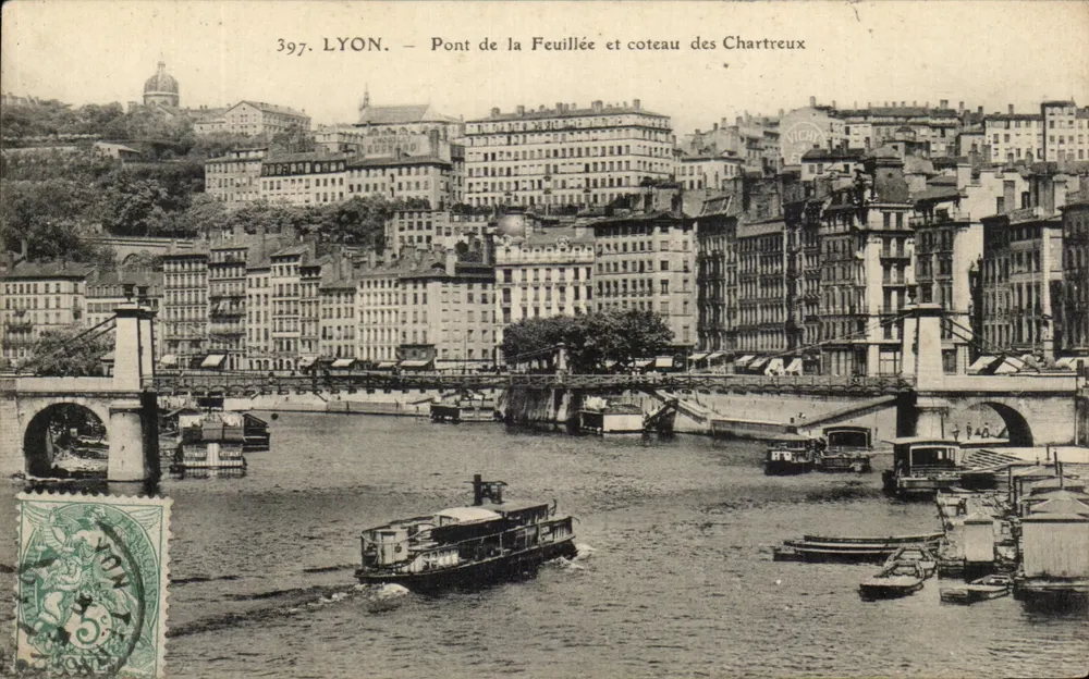 LYON. — Pont de la Feuillée und coteau des Chartreux — Verlag Vichy, Nr. 397 - Vorderseite