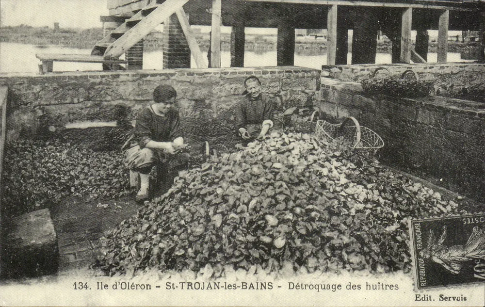 Insel Oléron - St-Trojan-les-Bains - Austernschälerei — Edit. Servois - Vorderseite