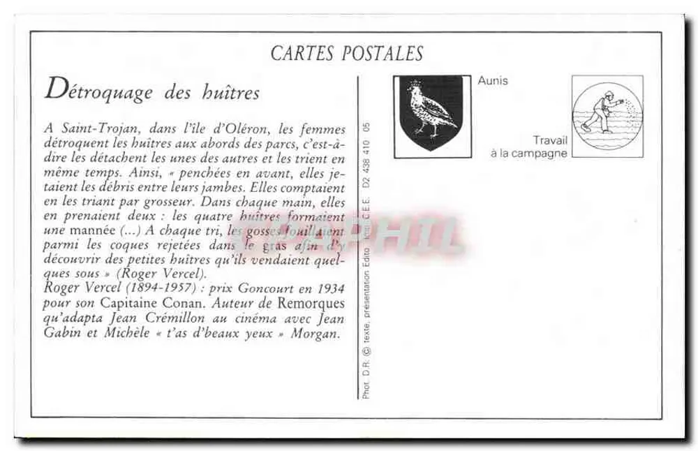 Insel Oléron - St-Trojan-les-Bains - Austernschälerei — Edit. Servois - Rückseite