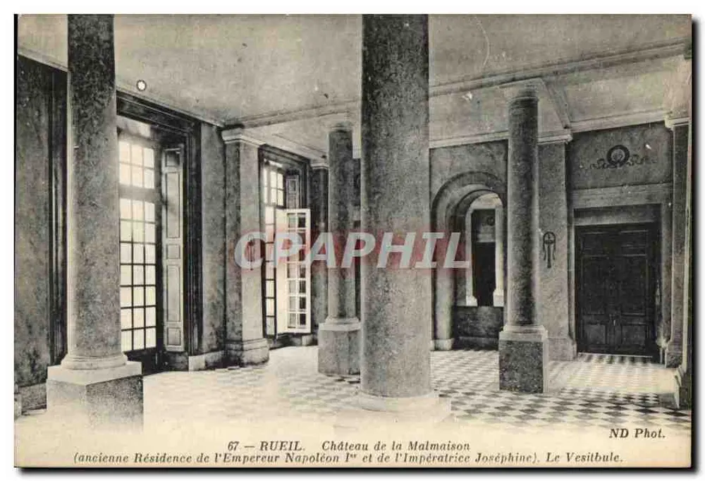 Rufil - Castelo de La Malmaison (antiga Residência do Imperador Napoleão I e da Imperatriz Joséphine). O Vestíbulo — ND Fot. - Frente