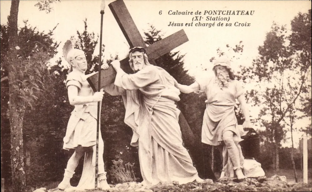 Calvarien von Pontchâteau — 11. Station: Jesus trägt sein Kreuz — J. Nozaïr, Verlag Nantes - Vorderseite