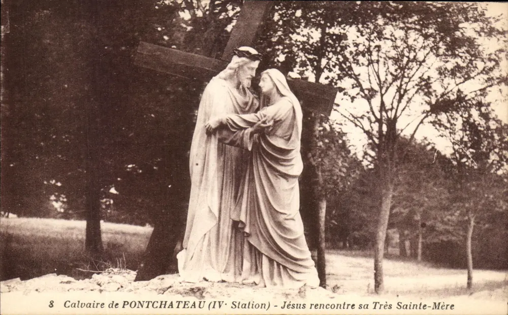 Calvaire de PONTCHATEAU — IV. Station: Jesus trifft seine heiligste Mutter — J. Nozaïs, Verleger - Vorderseite
