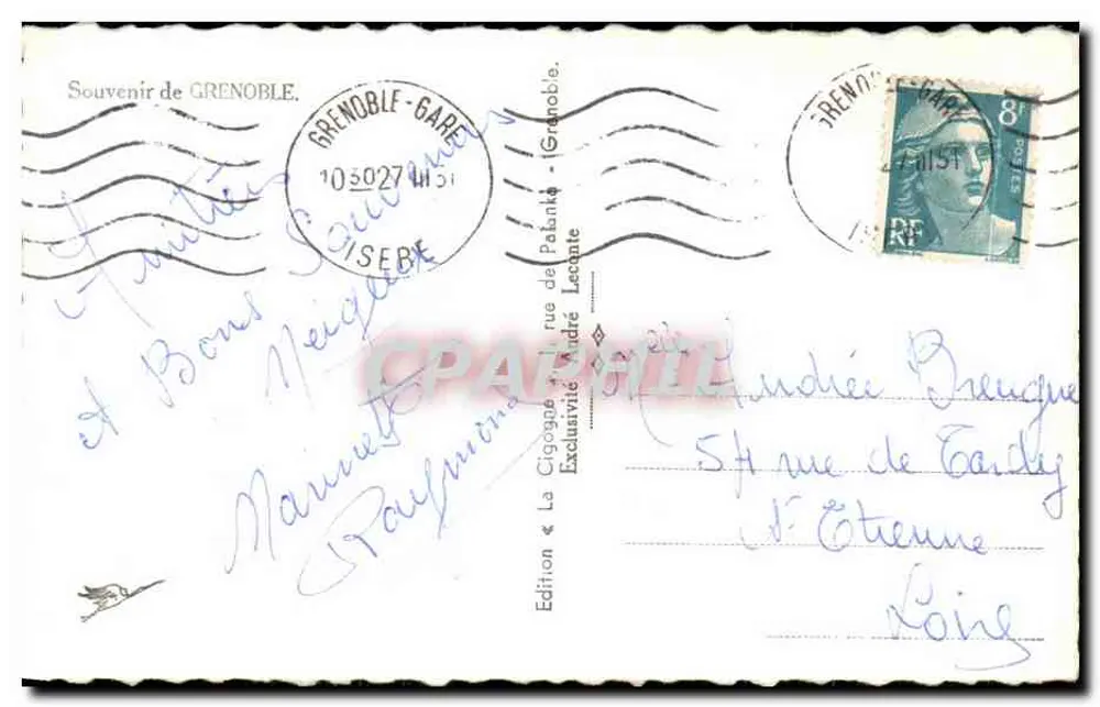Grenoble — vista panorâmica e cidade — La Cigogne - Verso