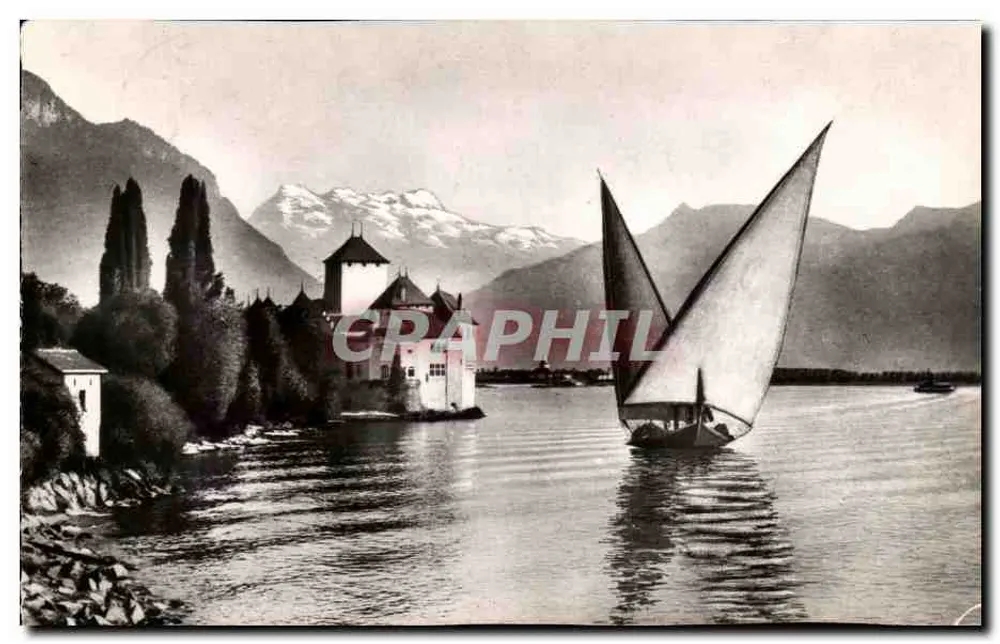 Schloss Chillon — See Léman und die Dent du Midi — Réal Photo C.A.P. Paris n°2051 - Vorderseite