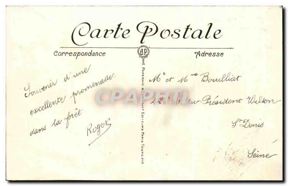 St-GERMAIN-en-LAYE (S.-et-O.) — Vista Geral do Castelo — A.P. Editor A.P. n°2 - Verso
