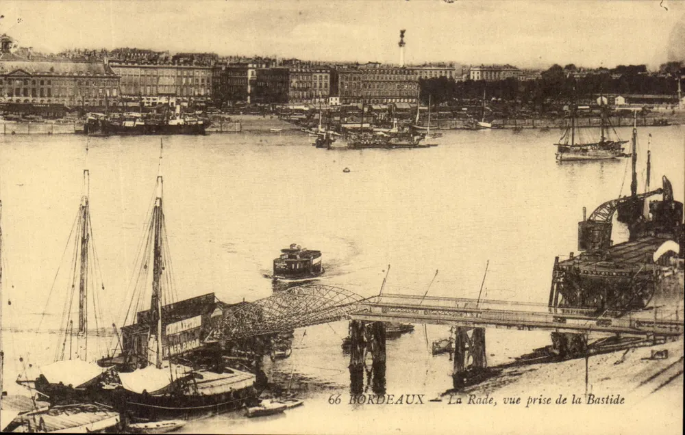 Bordeaux — Die Bucht, Ansicht vom Bastide — unbekannter Verlag, Seriennummer 66 - Vorderseite