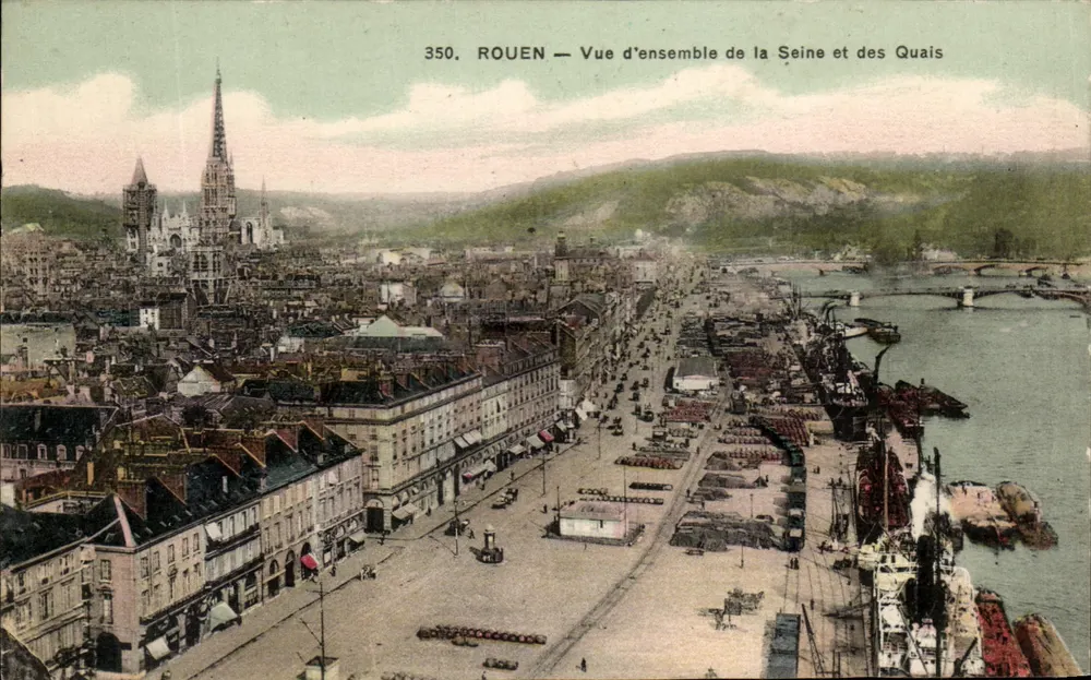 Rouen — Panoramablick auf die Seine und die Quais — Marcel Raltrin, Rouen - Vorderseite