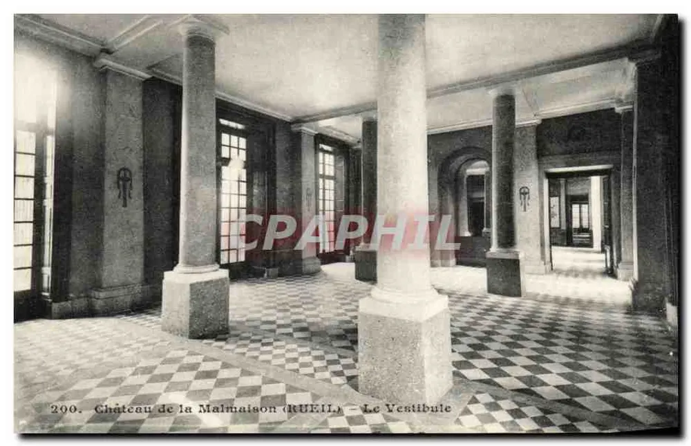 Castelo de La Malmaison (RUEIL) — O Vestíbulo — A. Ossart édit. Rueil - Frente