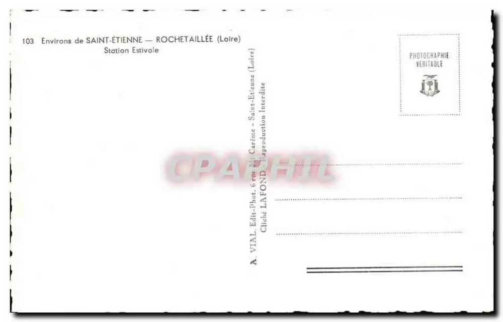 Rochetaillée — Lembrete de PAPHI — Lafond - Verso