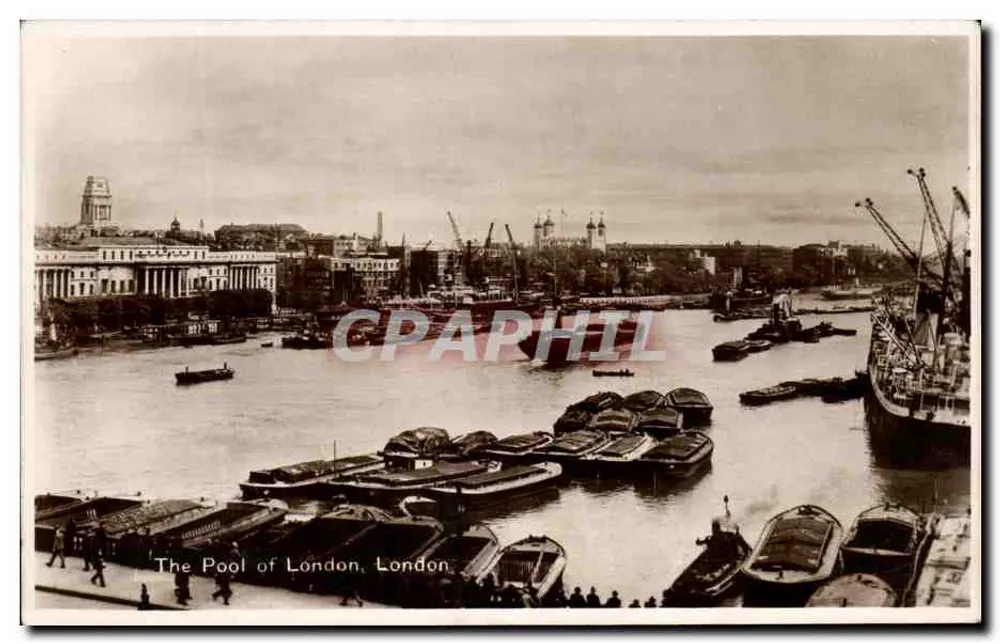 Der Pool of London, London — Hafenansicht mit Booten und Kränen — Herausgeber National Series - Vorderseite