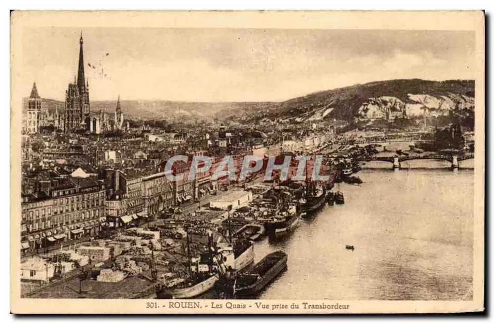 Rouen - Die Kais - Ansicht vom Transbordeur - Vorderseite