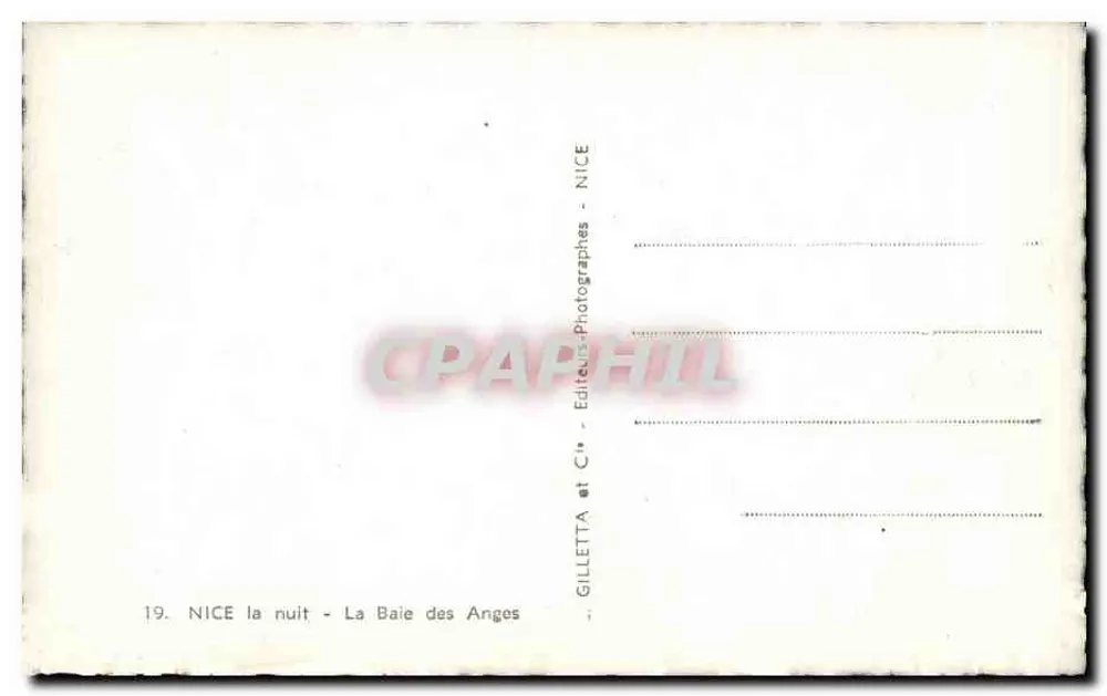Nice à noite — A Baía dos Anjos — Editora Gilletta & Cie - Verso