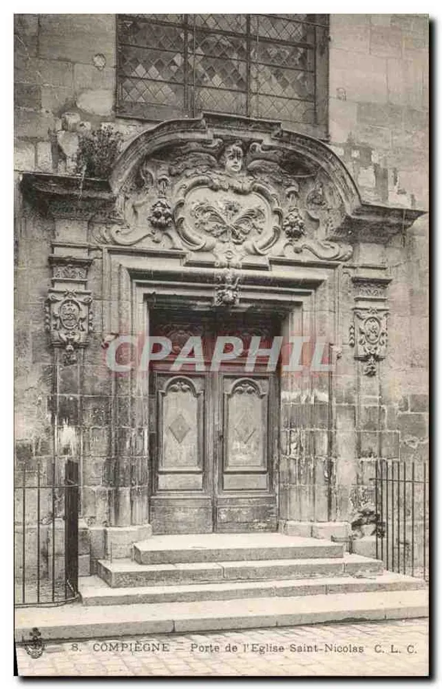 Compiègne — Porta da Igreja de São Nicolau — C. L. C. - Frente