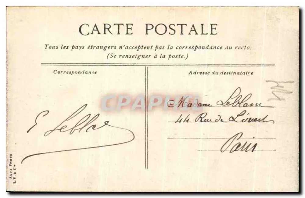 Fontainebleau — O Palácio, o Museu Chinês — Editor L.V. & Cie - Verso