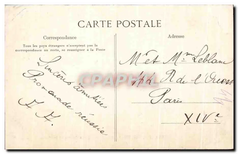 Fontainebleau — L'Etang des Carpes et le Palais — E. L. D. n° 549 - Rückseite