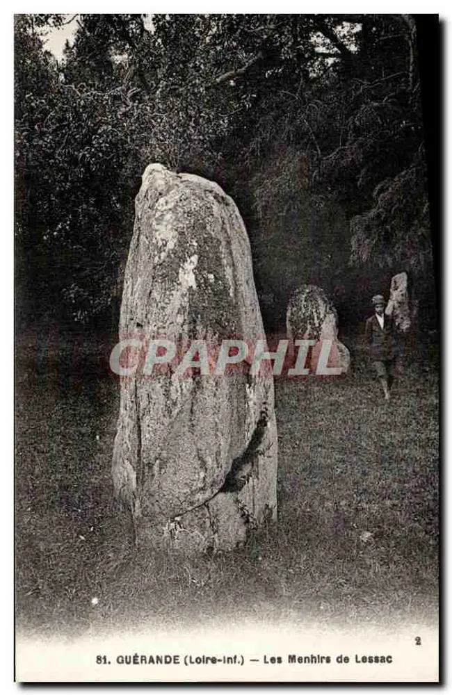 Os Menhirs de Lessac — Guérande (Loire-inf.) — editor R. Chapeau, Nantes - Frente