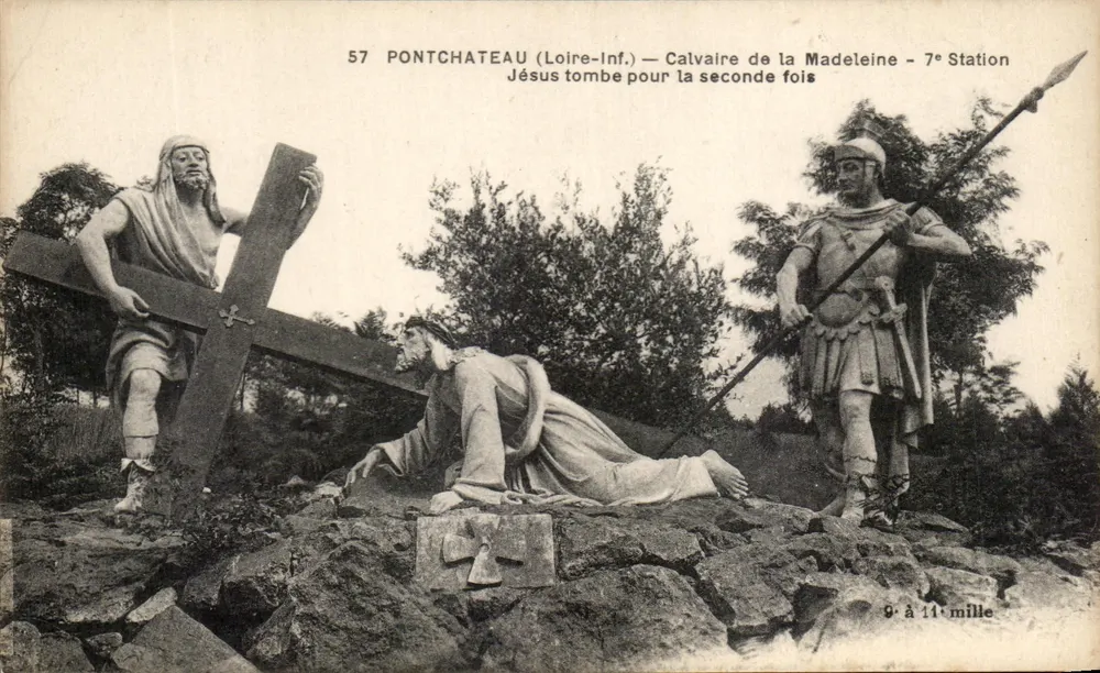 Pontchâteau (Loire-Inf.) — Kalvarienberg der Madeleine — 7. Station — Jesus fällt zum zweiten Mal - Vorderseite