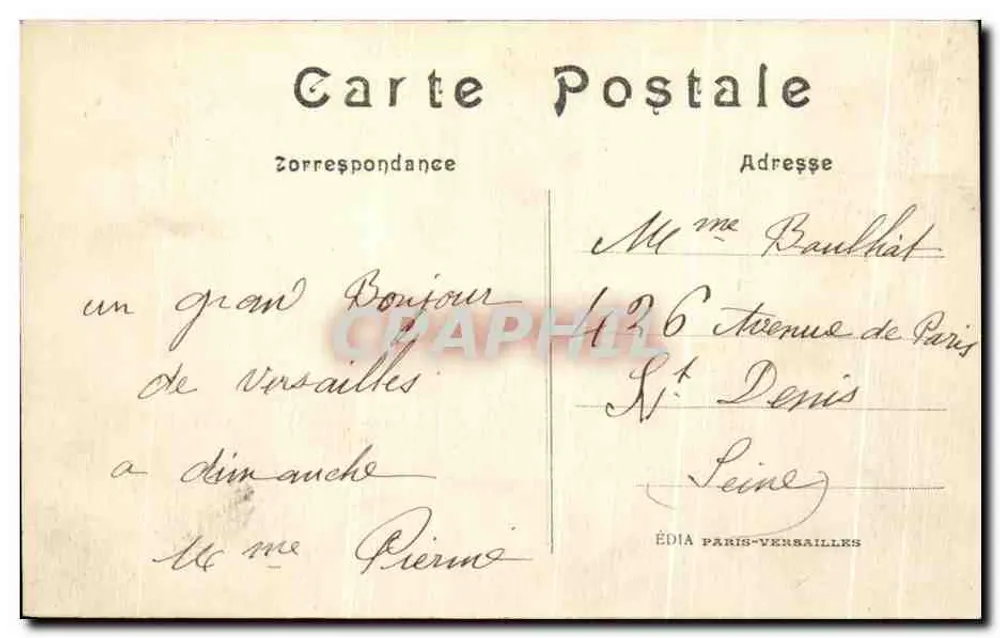 Versailles — Die Orangerie und das Wasserbecken der Schweizer — n°32 - Rückseite