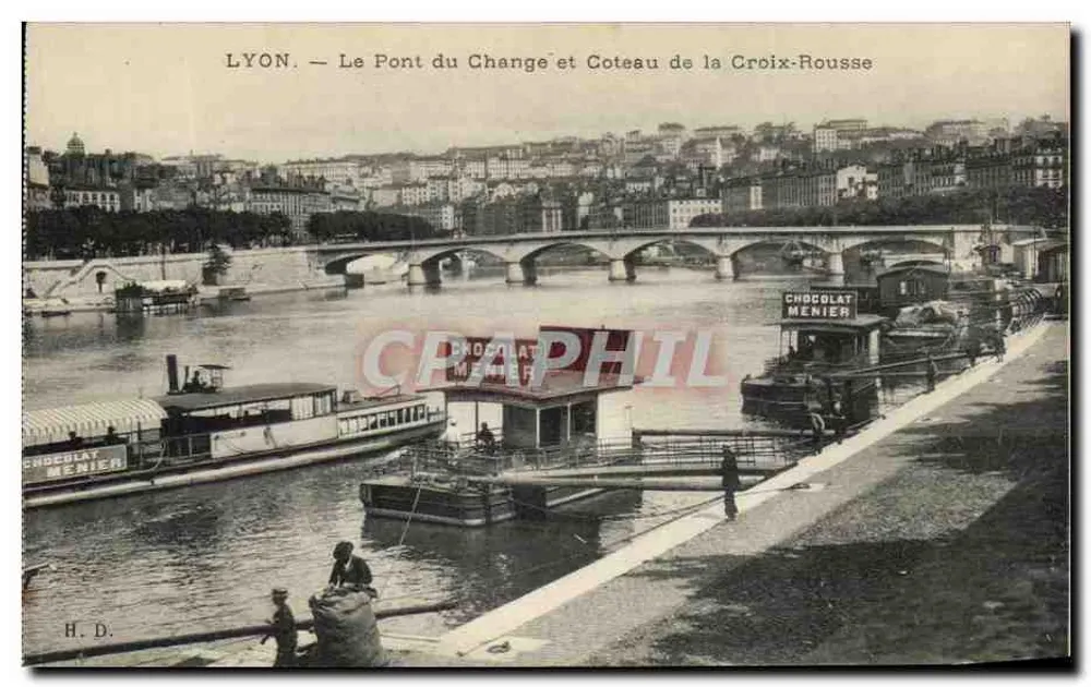 LYON — Der Pont du Change und Coteau de la Croix-Rousse — H. D. - Vorderseite