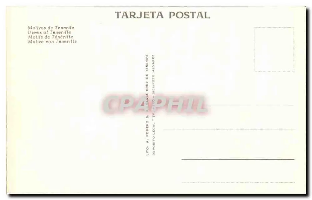 Frauen mit Blumenkörben — Teneriffa — Lito A. Romero - Santa Cruz de Tenerife - 1961 - Rückseite