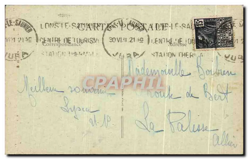Lons-le-Saunier — Das Präfektur, Innenhof — B.F., Paris - Rückseite